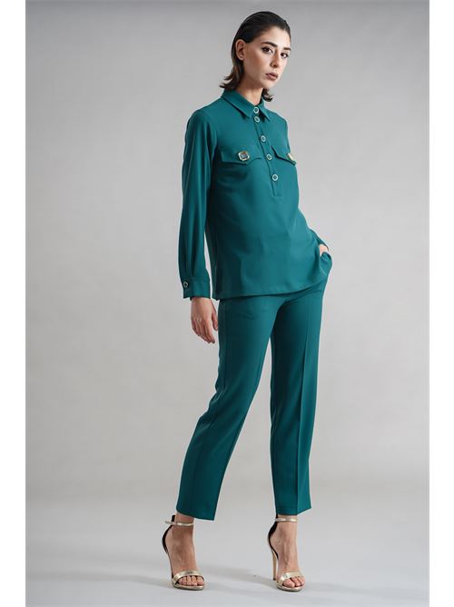 Completo in crepe GM by Gai Mattiolo | GM3553VERDE